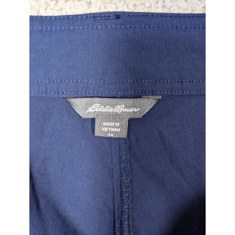 Eddie Bauer Nylon Cargo Shorts Women 14 Navy Blue Utility Hiking Travel Outdoor - Picture 3 of 10